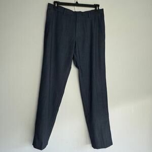 Banana Republic Men Navy Stripe Wool Dress Pants Standard Fit Casual Office